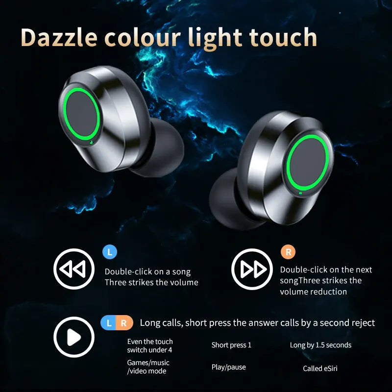 Auriculares inalámbricos Bluetooth YD03, auriculares para deportes al aire libre - 5,3 con pantalla de carga, auriculares con Control táctil para Musica